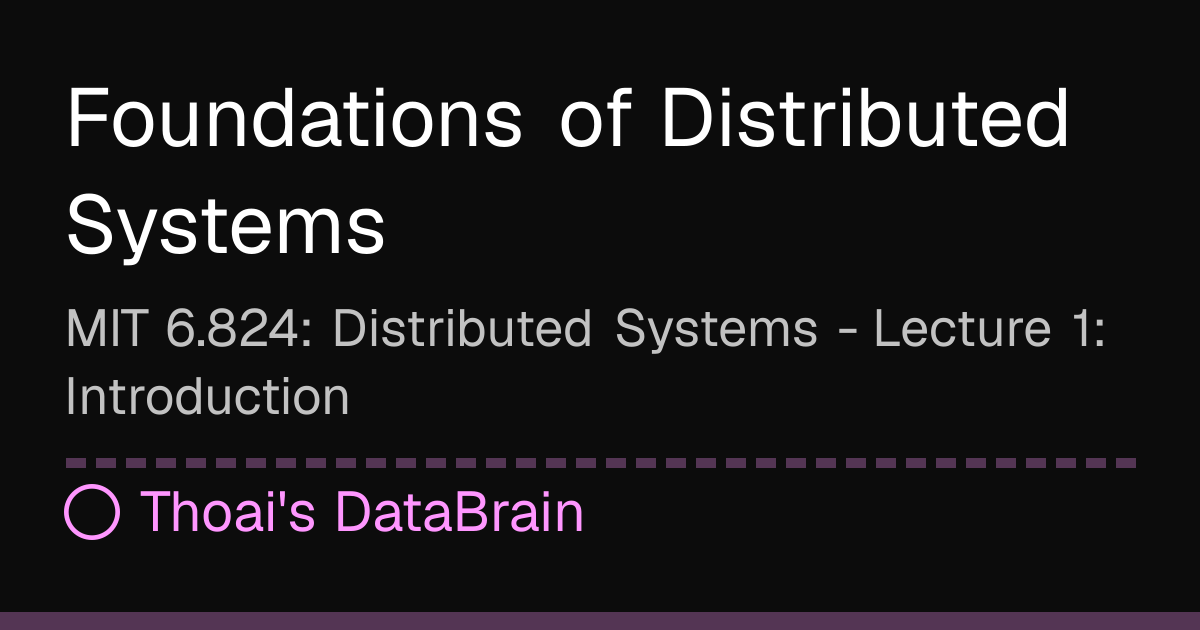 Foundations of Distributed Systems